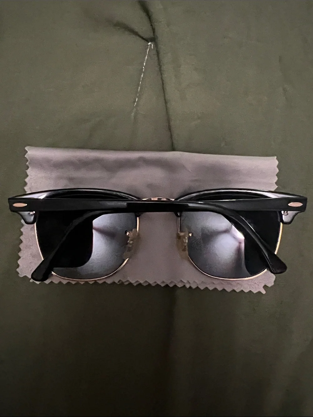 Ray-Ban Black & Gold Clubmaster Sunglasses